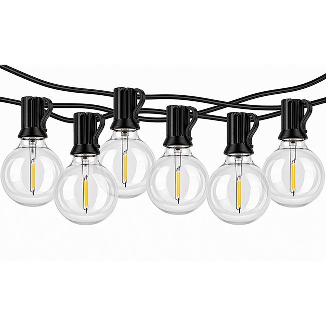 Solárna LED girlanda 10 m nadpájateľná, 10x E12 G40, 2700K, diaľkové ovládanie