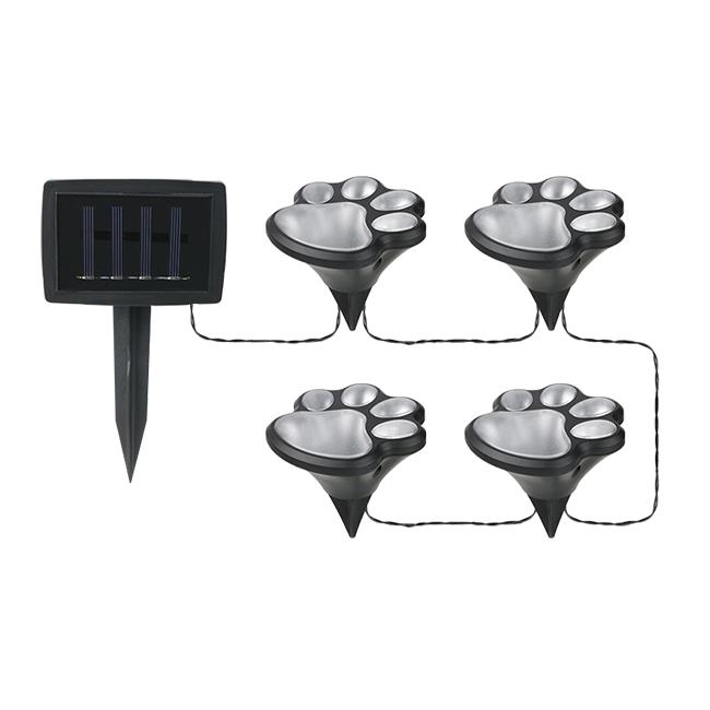 Solárna LED girlanda – Psie labky, 4 LED, 470 cm, 6500K, IP44
