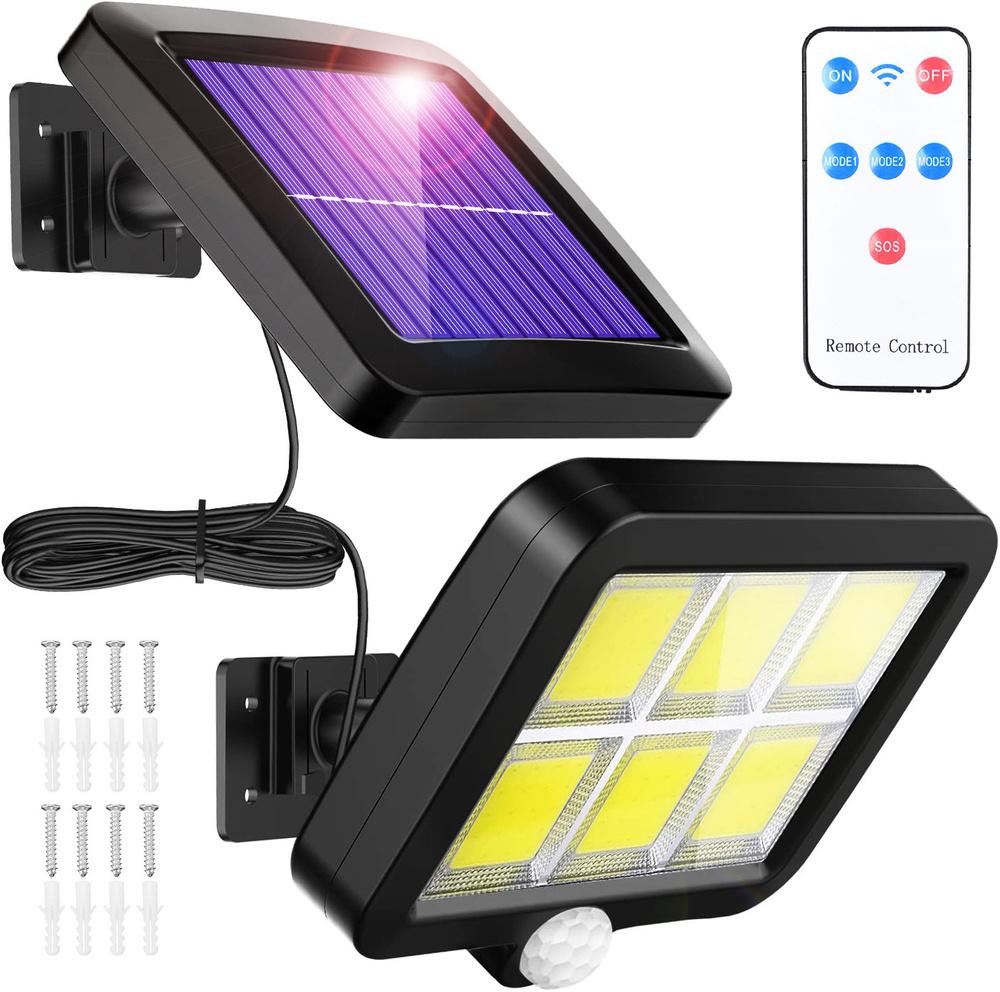 Solárna LED lampa so senzorom pohybu a súmraku – 120 LED, IP65, s diaľkovým ovládaním