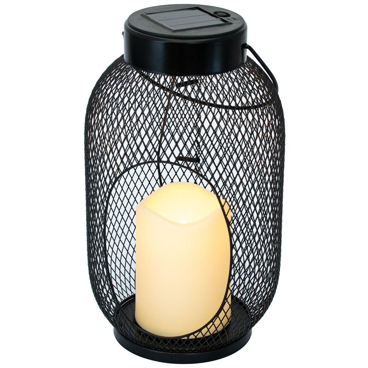 Solárna LED záhradná lampa BARI BLACK teplá biela