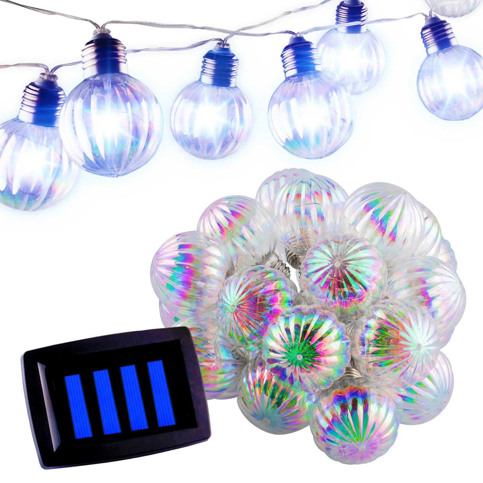 Solárna záhrada Girland 20 x LED svetelná reťaz Dekoratívne gule 5,8 m Studená
