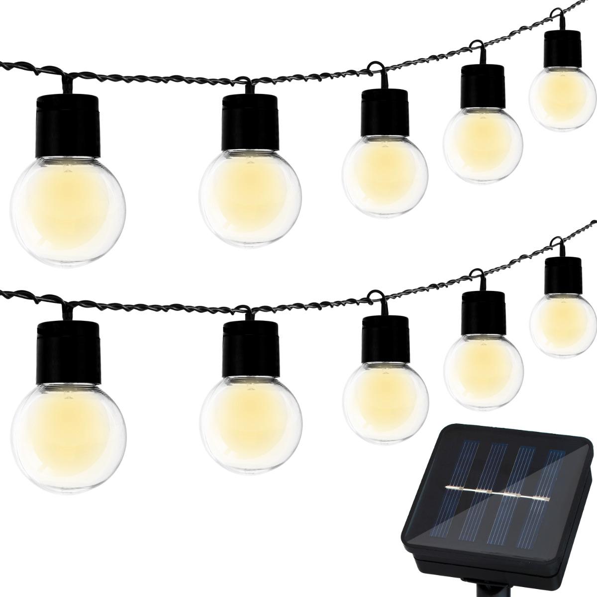 Solárna záhradná girlanda 3,8m 10xLED PRIEHĽADNÉ GULE 3000K
