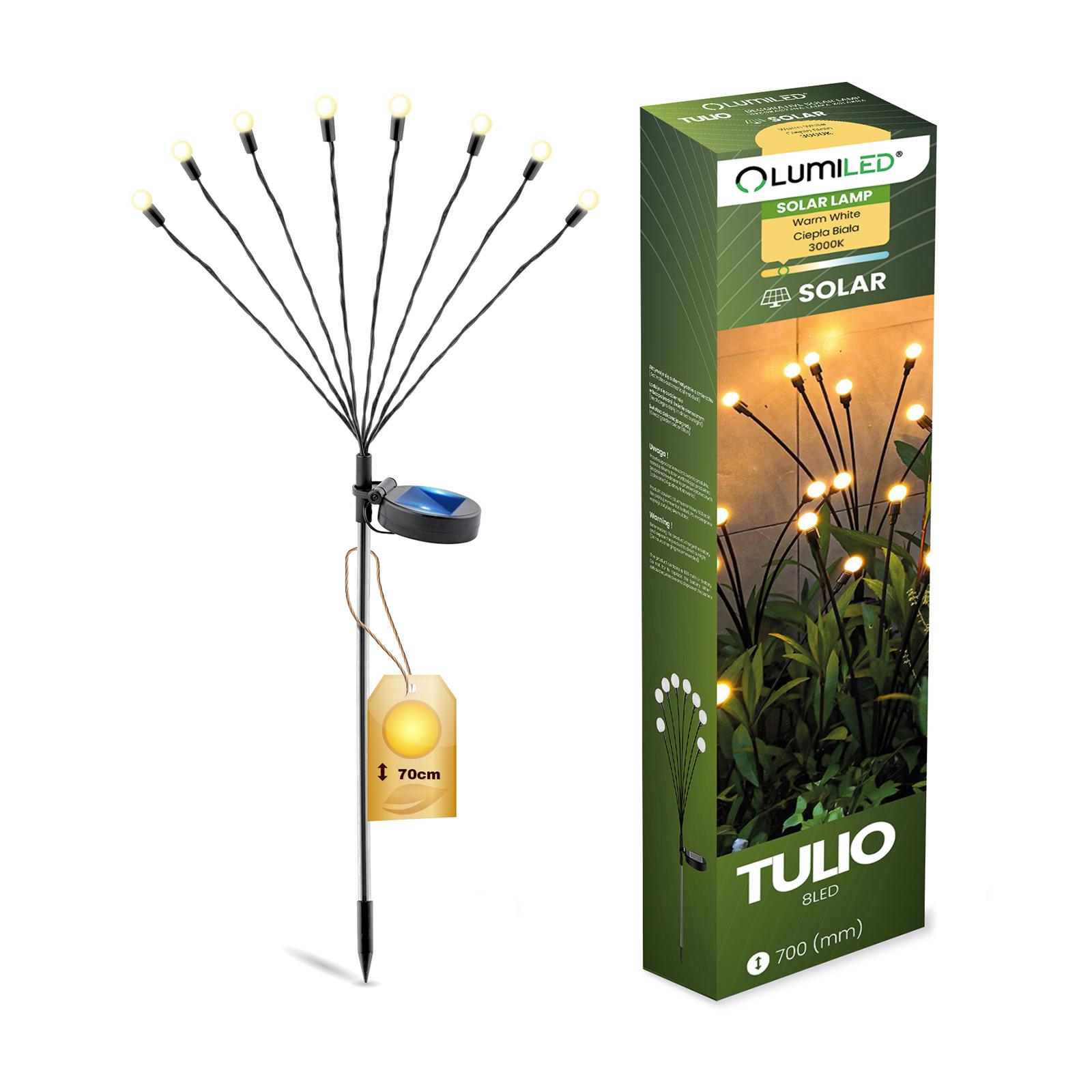 Solárne guľové svietidlo 70 cm TULIO IP44 3000K LUMILED