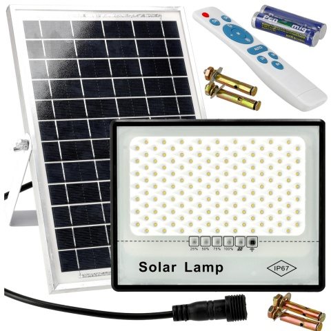 Solárne LED svietidlo DAKAR - 200W s PIR senzorom a diaľkovým ovládaním