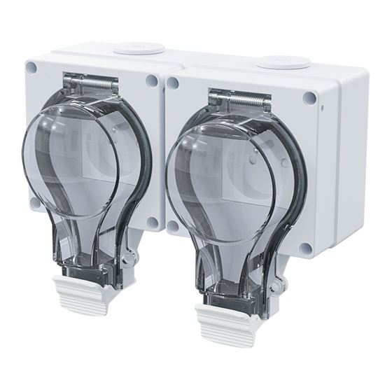 Solight dvojzásuvka IP66, vodotesná a prachotesná