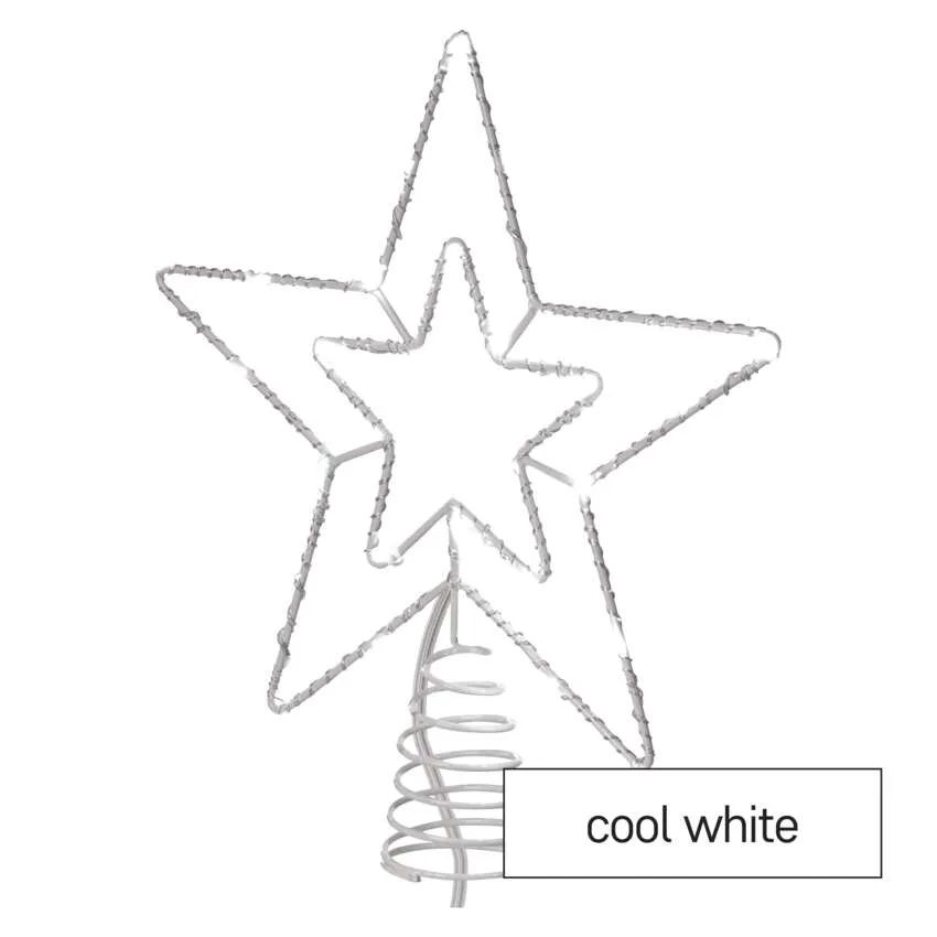 Standard LED spojov. vianoč. hviezda, 28,5 cm, vonkaj. aj vnútor., studená biela