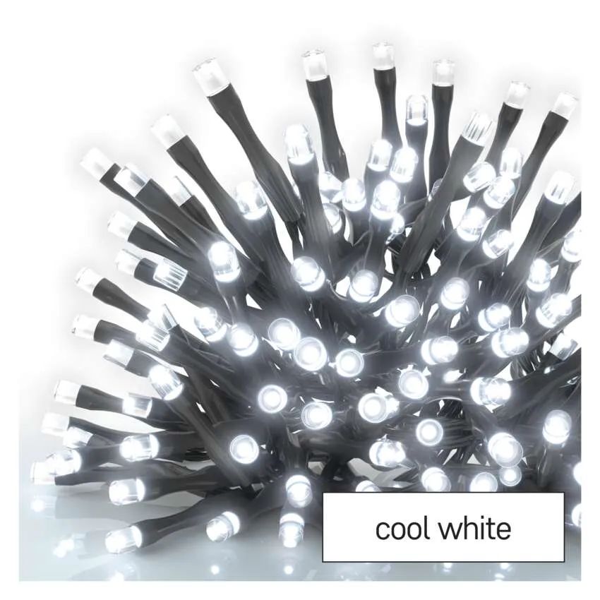 Standard LED spojovacia vianoč. reťaz – cencúle, 2,5 m, vonkajšia, studená biela