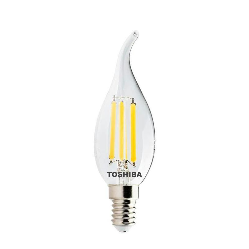 E14 STMIEVATEĽNÁ LED ŽIAROVKA 4.5W TEPLÁ BIELA TOSHIBA PLAMEŇ