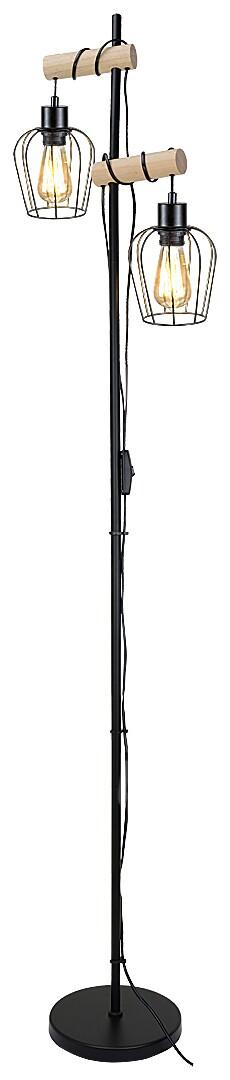 Stojaca lampa 2x E27 Black Industrial Fabian 5246 Rabalux