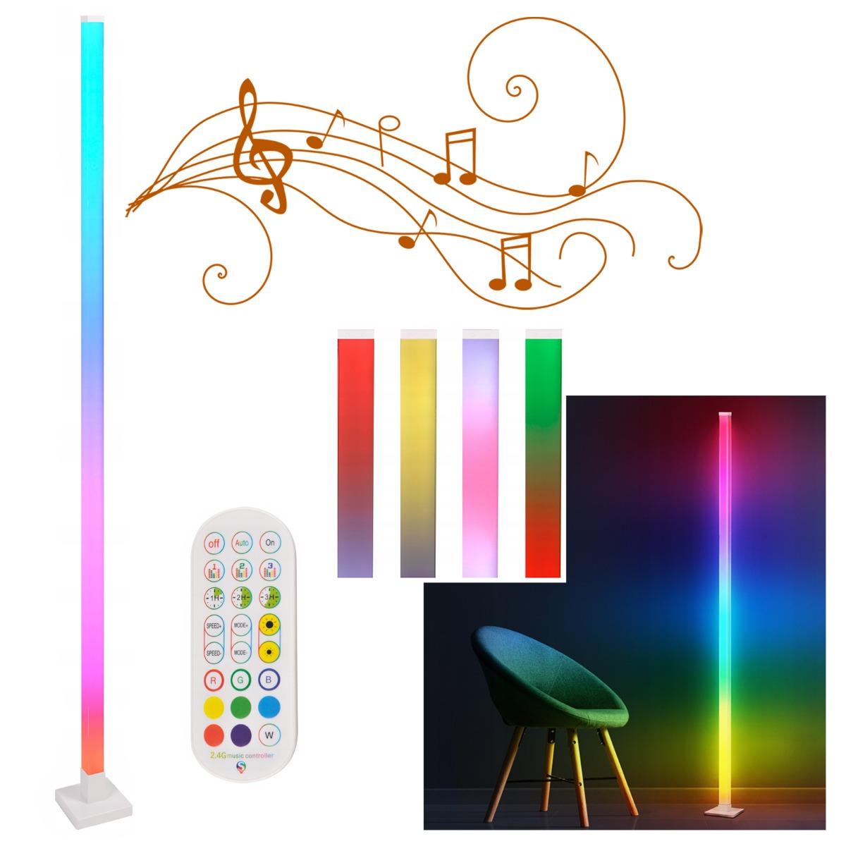 Stojaca lampa 7W RGB Zmena farby Hudba Diaľkové ovládanie