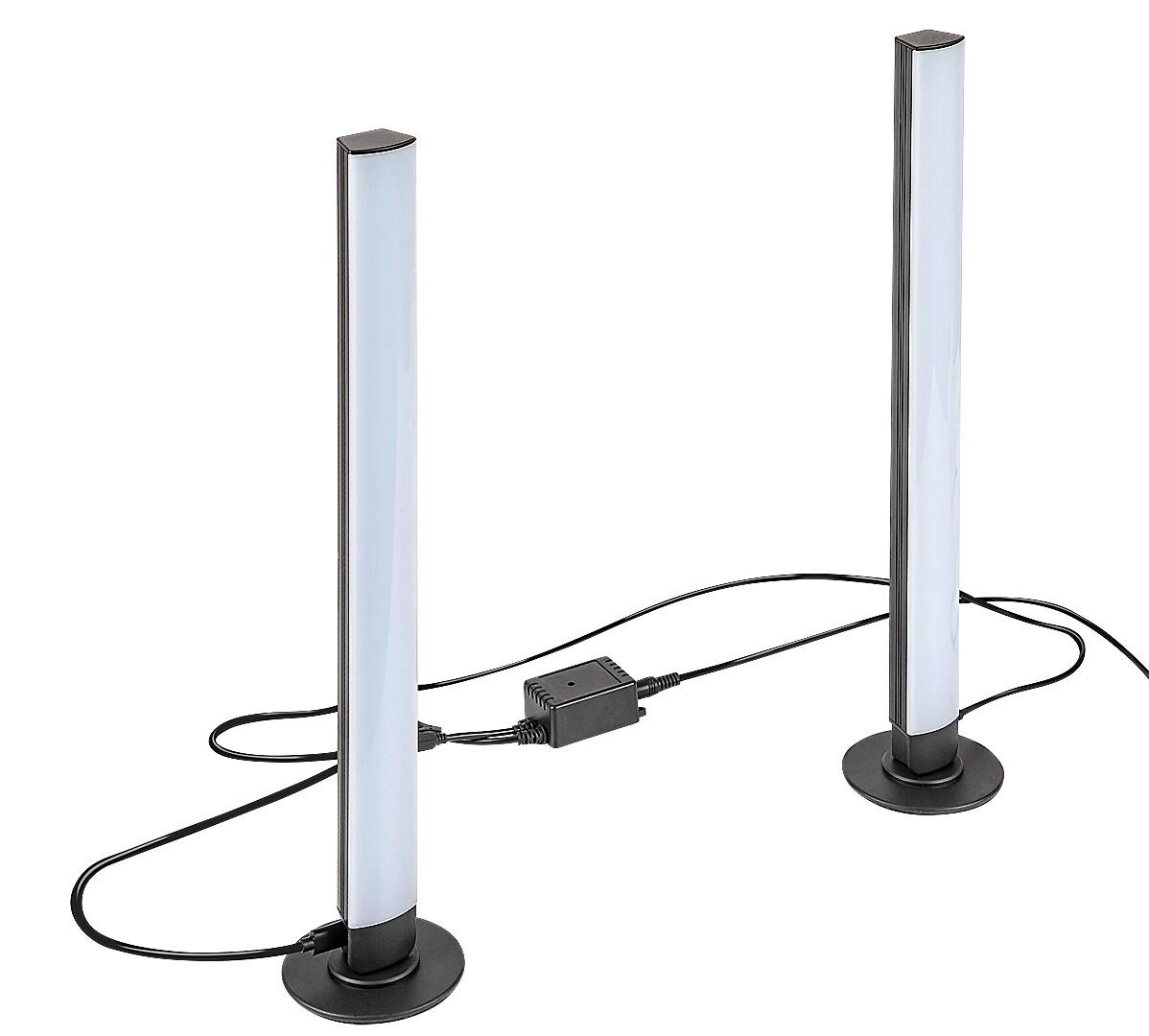 Stojaca RGB LED lampa 5W čierna moderná Paco 76014 Rabalux s diaľkovým ovládaním