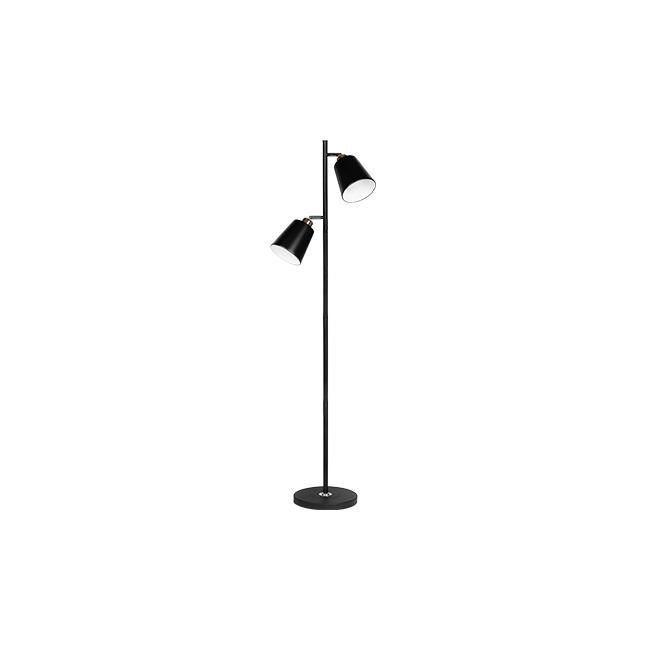 Stojacia lampa KOKO 2x E27 čierna+zlatá 140 cm