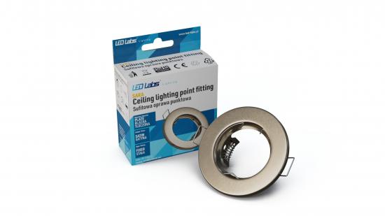 Stropné bodové osvetlenie SARA Round Fixed – Saténový chróm