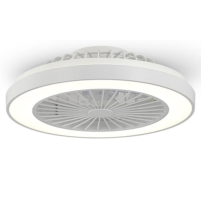 Stropné svietidlo Kleo LED 36W + 15W s ventilátorom, 3CCT, Ø50 cm, biele, SMART + DO ovládanie