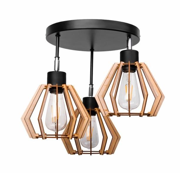 STROPNÉ ZÁVESNÉ SVIETIDLO 3XE27 DIAMOND WOOD