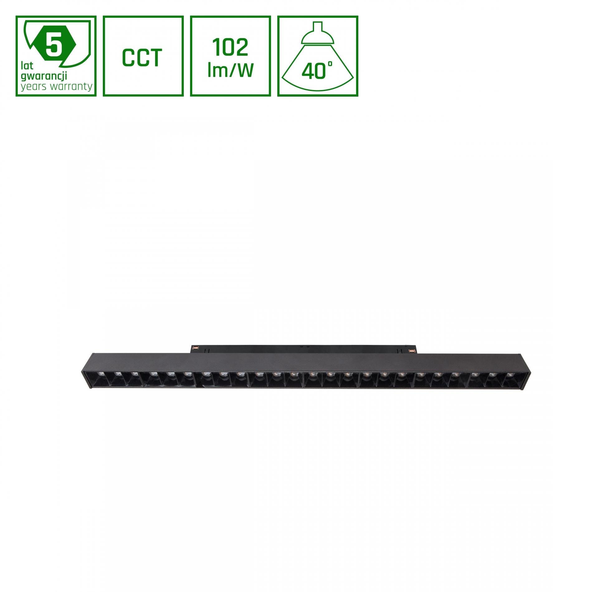 SYSTEM SHIFT SMART - GRID L TRACK LIGHT 404MM 22W 35° BLACK CCT/DIM 