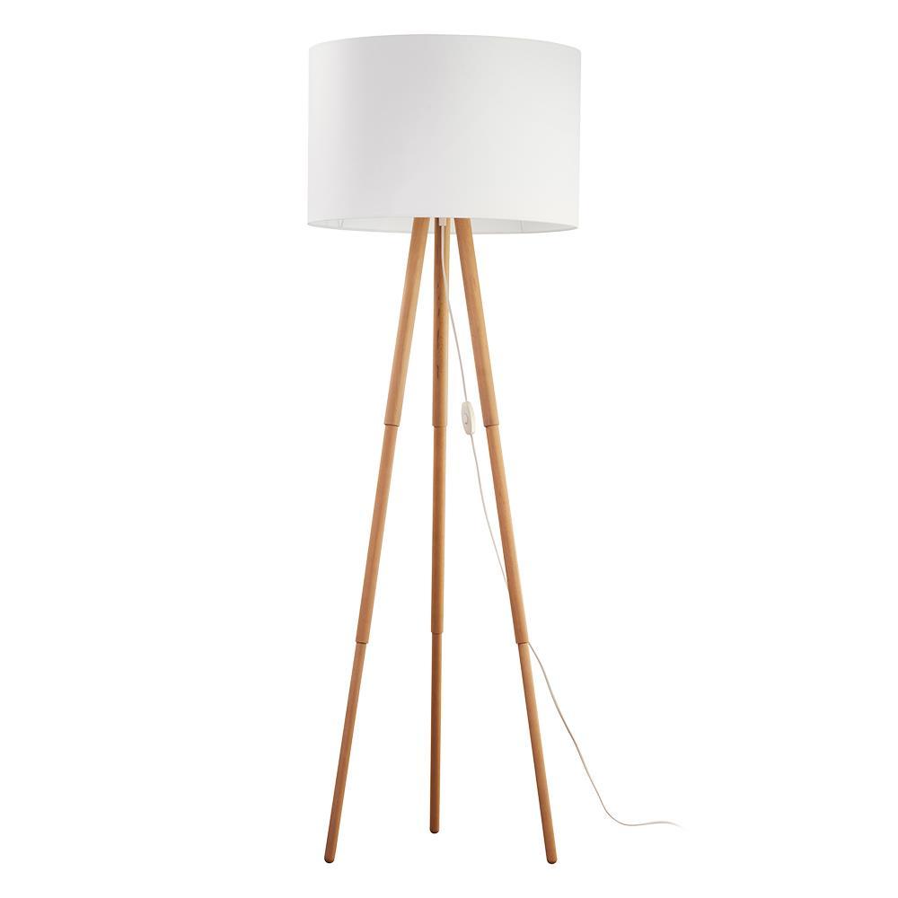 TOKYO WHITE – Stojaca lampa biela/buk, škandinávsky štýl E27