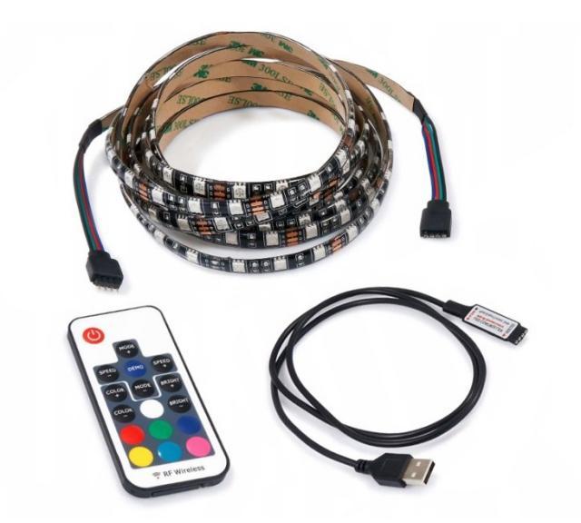 TV sada RGB LED pásik 3m USB  + RGB ovládač