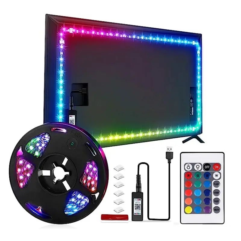 5m TV sada RGB LED pásik USB 5V + RGB 24 tl.ovládač