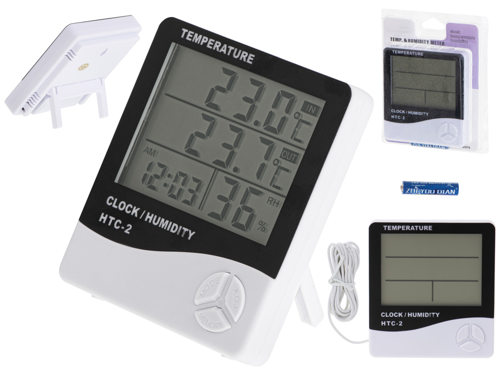 VLHKOMER TEPLOMER HODINY VLHKOSTI HTC-2
