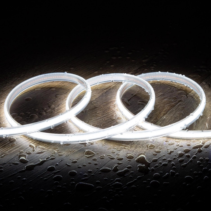 Vodeodolný ohybný LED pás 230V COB IP65 10W/m – Studená biela 6500K  – 1 meter