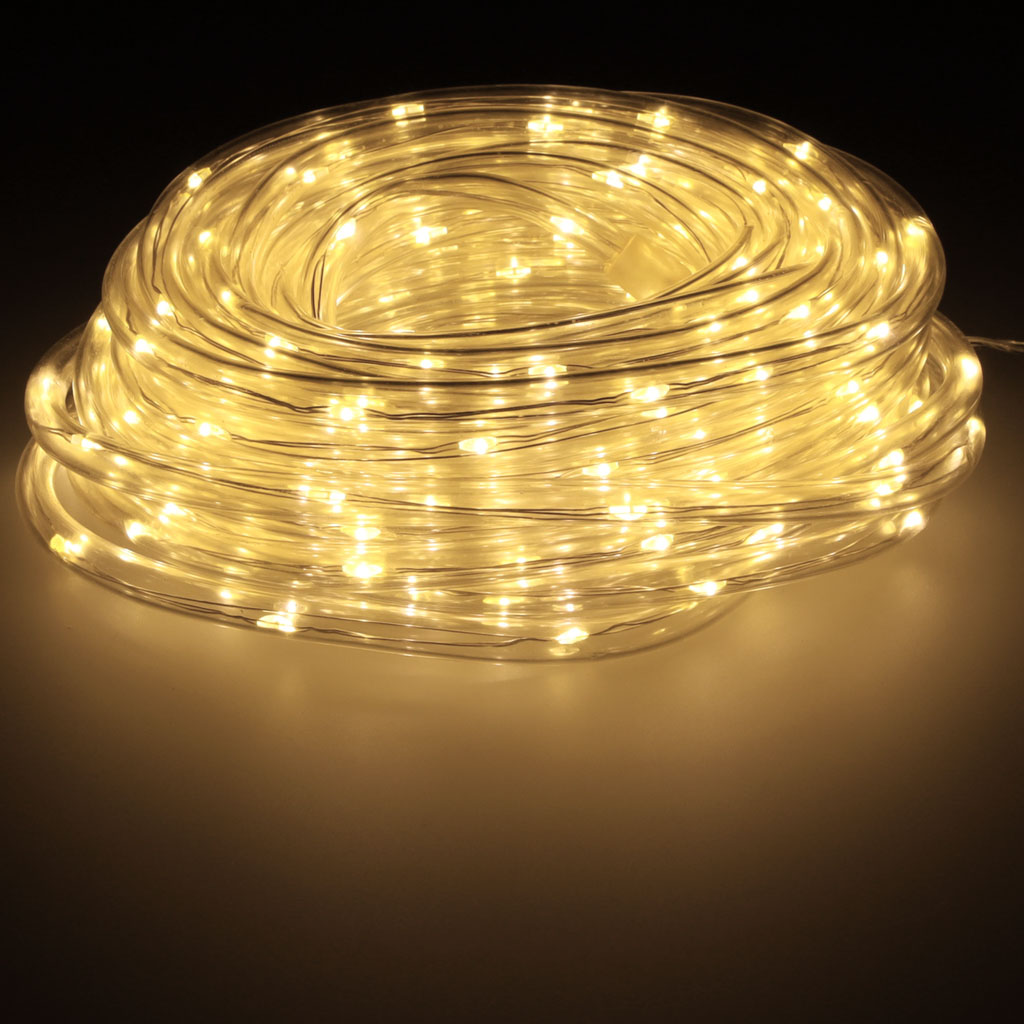 VONKAJŠIE LED SVETLÁ REŤAZOVÉ SVETLO NA BALKÓN 10M 100LED TEPLÁ BIELA 8 REŽIMOV SVIETENIA