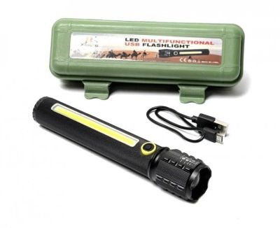 Výkonná ručná LED baterka BL-C73-P50 COB s USB nabíjaním