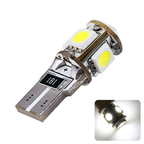 Wedge 5 LED SMD 5050  3chips 12V biela studená