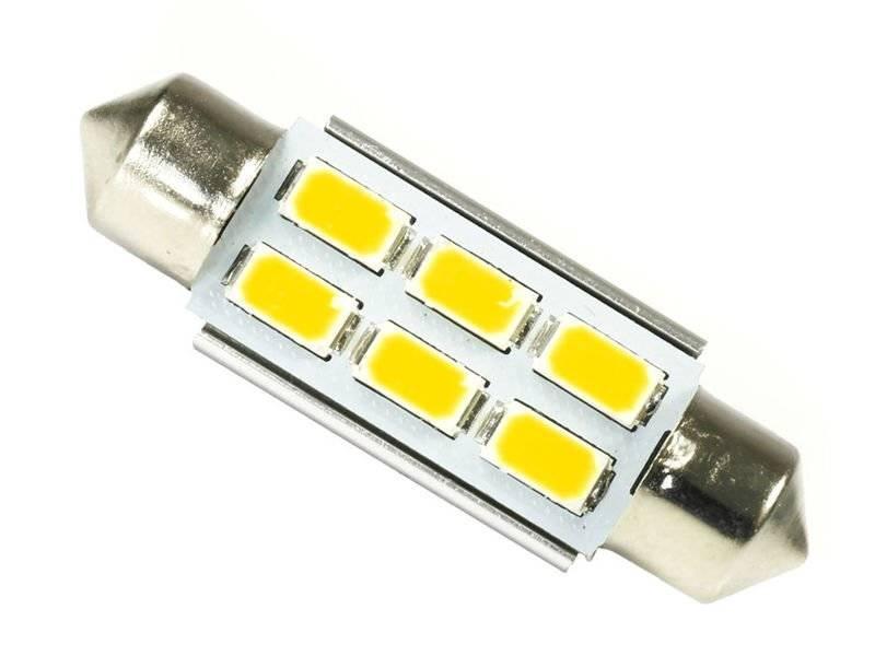 AUTO LED ŽIAROVKA C5W 6 SMD 5630 CAN BUS TEPLÁ BIELA, 31 mm, 36 mm, 39 mm,