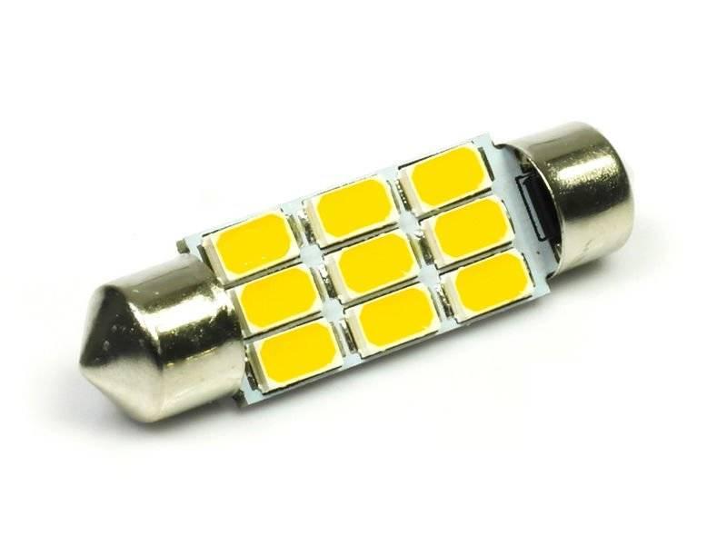 AUTO LED ŽIAROVKA C5W 9 SMD 5630 TEPLÁ BIELA, 36 mm. 39 mm. 42 mm