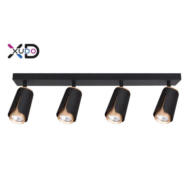 GU10 LED nástenné svietidlo x4 čierna+zlatá XD-IK264B