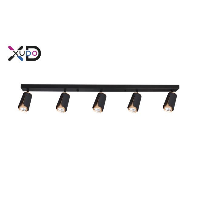 GU10 LED nástenné svietidlo x5 čierna+zlatá XD-IK265B