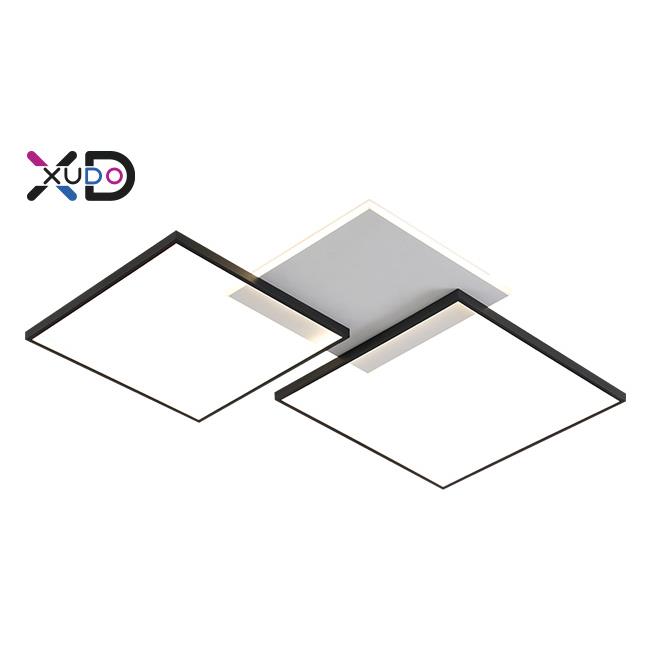 LED luster 57W 79x58cm čierny CCT diaľkový ovládač XD-LA102