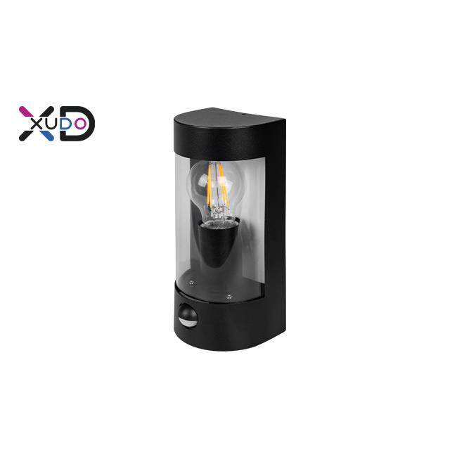 E27 LED IP44 PC čierne PIR nástenné svietidlo XD-QA101B