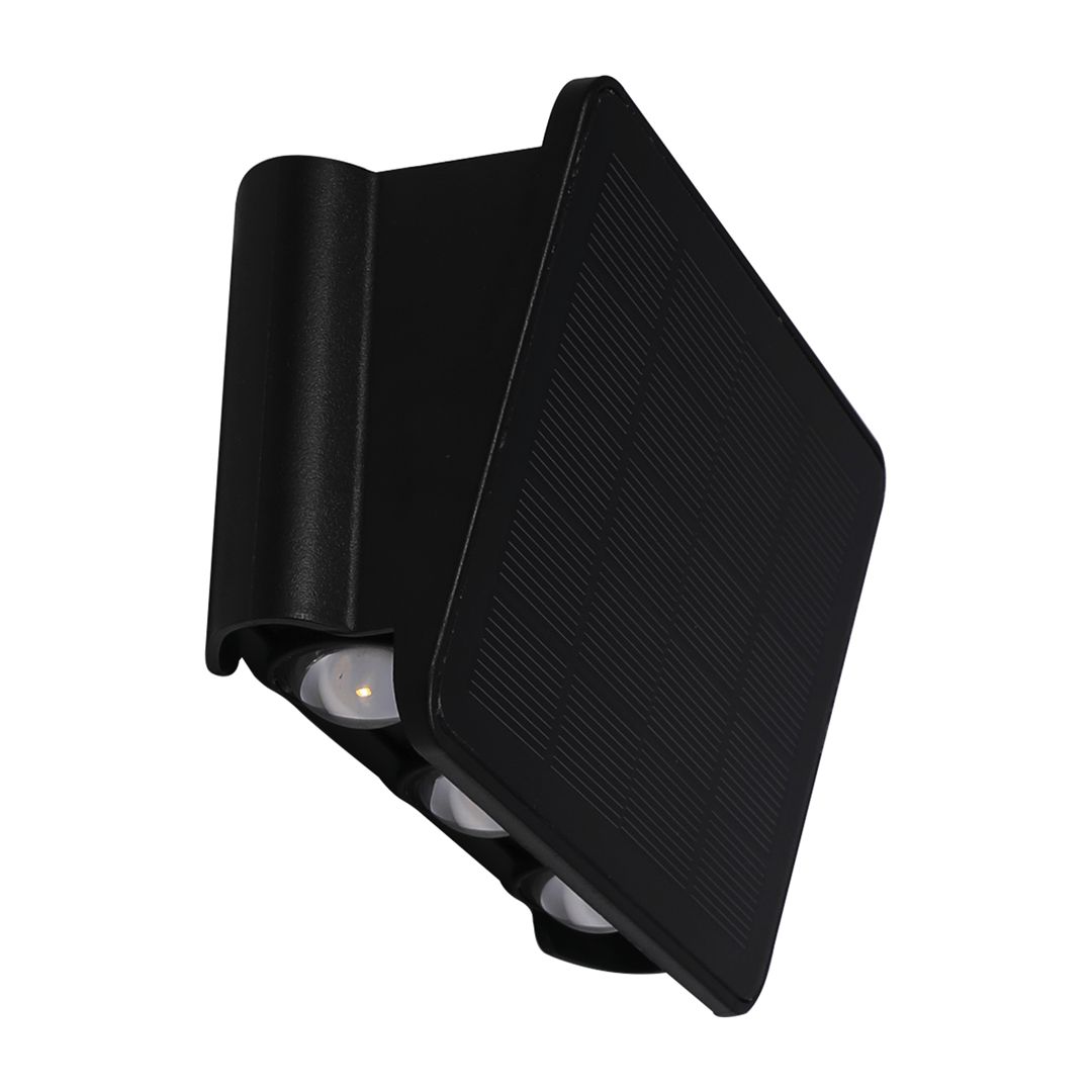ZÁHRADNÁ SOLÁRNA NÁSTENNÁ LAMPA ALF LED IP54 4W 6000K SENSOR BLACK EKO-LIGHT