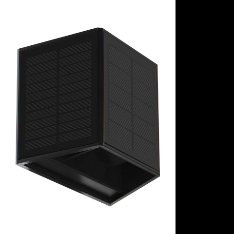 ZÁHRADNÁ SOLÁRNA NÁSTENNÁ LAMPA WINGS LED IP54 2W 3000K SENSOR BLACK EKO-LIGHT