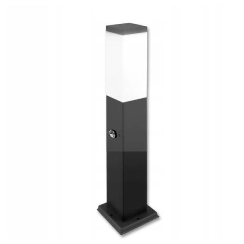Záhradné LED svietidlo hranaté 65cm E27 Black + senzor pohybu