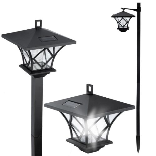 Záhradný LED lampášv155cm, solárne stojace svietidlo, studená biela