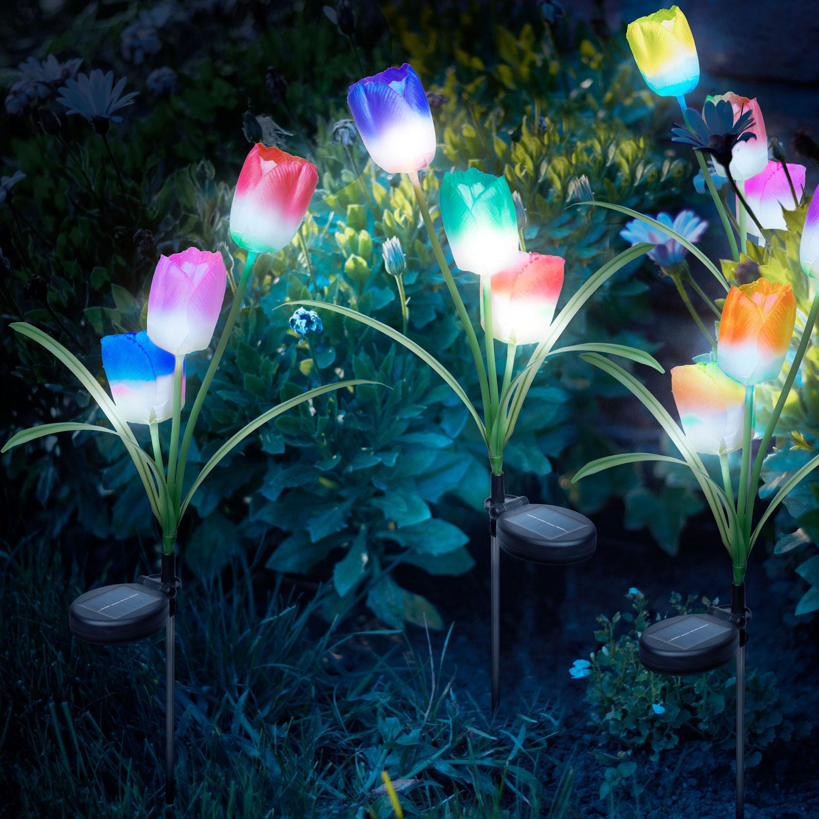 2 KS ZAPICHOVACÍ SOLÁRNY KVET - RGB LED - 70 CM - / BALENIE
