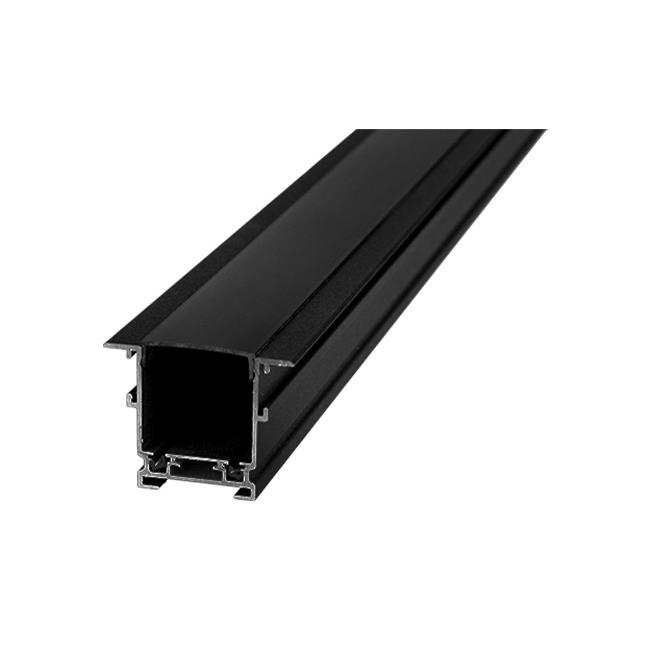 Zapustená koľajnica magnetická Luxo 48V so stredom 2 m, čierna