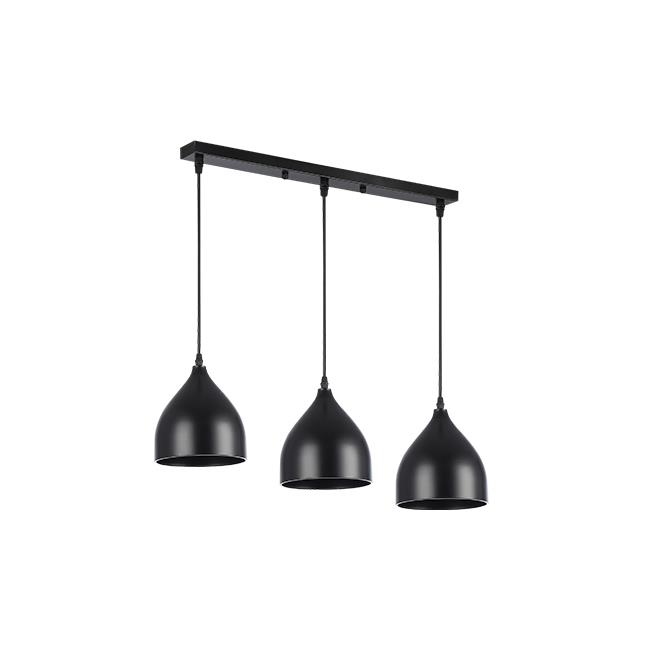 Závesná lampa Como x3 E27, čierna
