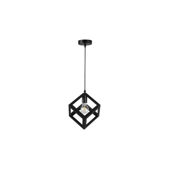 Závesná lampa E27 Cube x1 čierna