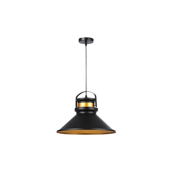 Závesná lampa Tao E27 37 cm – čierna / meď / zlatá