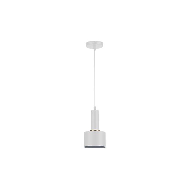 Závesná lampa TEMA E27 x1 – biela s medeným detailom