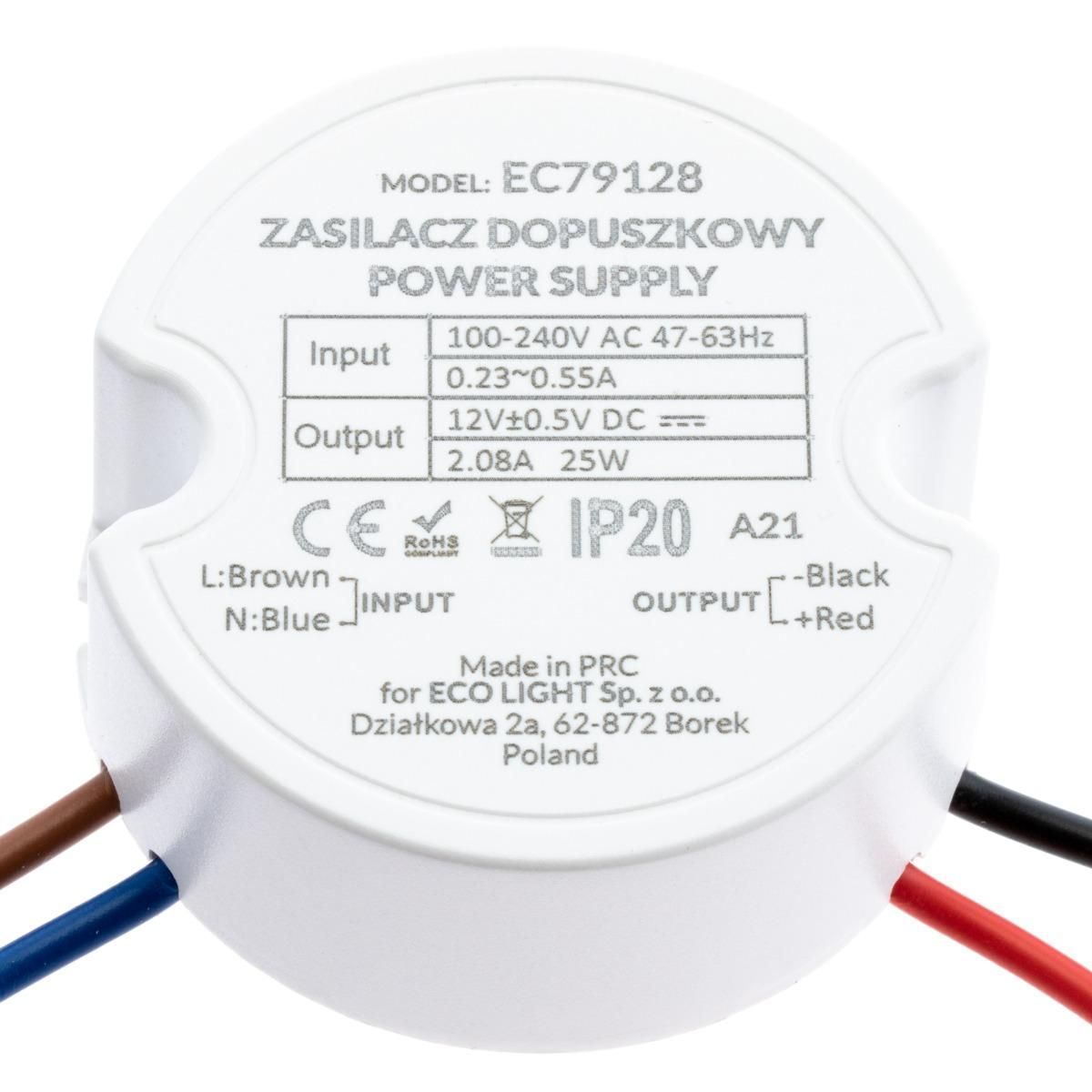 Zdroj LED do krabičky 25W FI 60 2,08A 12V DC IP20